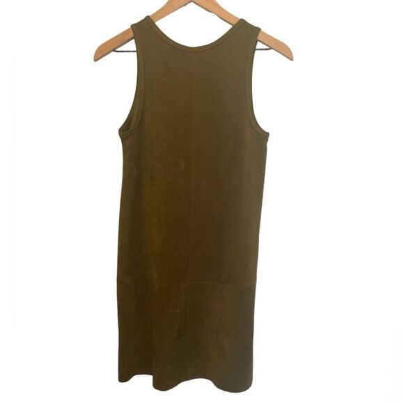 NWOT Karen Kane Sleeveless Faux-Suede Dress in Olive color. Size XS - Picture 5 of 7